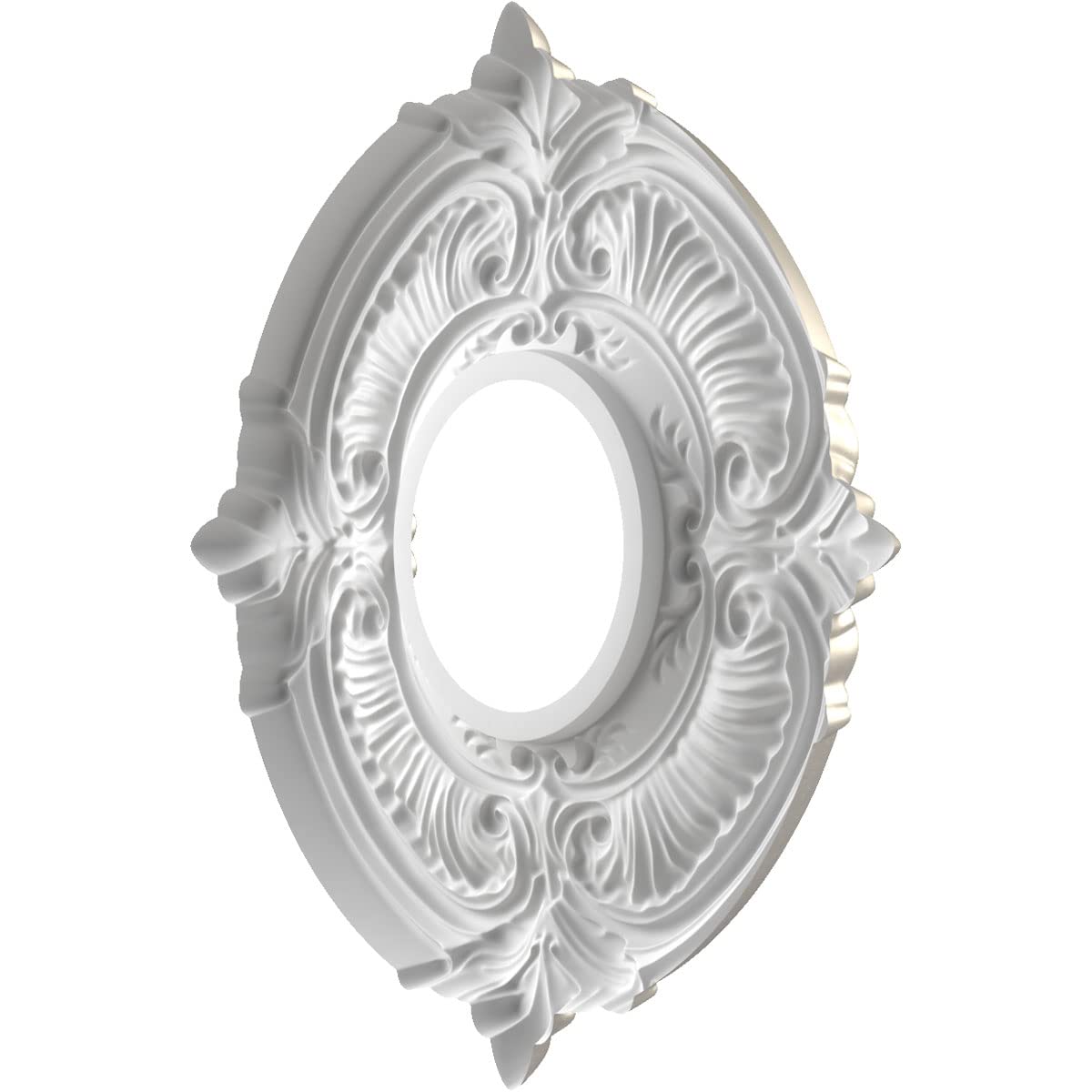 Ekena Millwork Cmp10Atbal Attica Thermoformed Pvc Ceiling Medallion (Fits Canopies Up To 4 1/8), 10Od X 3 1/2Id X 3/4P, Bright C