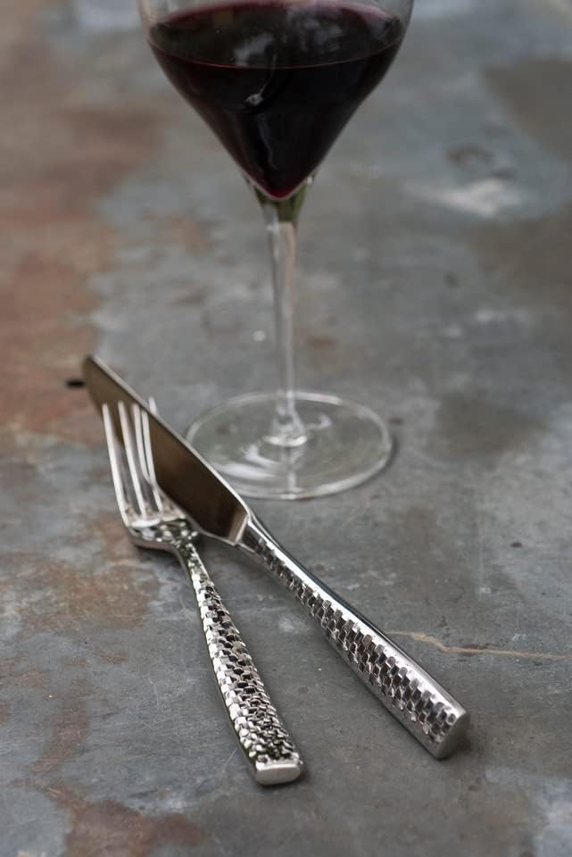 FORTESSA Lucca 18/10 Stainless Steel Flatware, 20 Piece Place Setting With Table Knives, Forks and Spoons (Service For 4), Dishwasher Safe, Polished