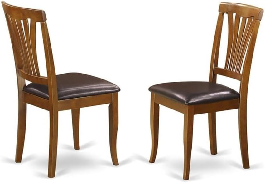 East West Furniture PLAV7-SBR-LC 7 Piece Dining Set Consist of an Oval Dining Table with Butterfly Leaf and 6 Faux Leather Kitchen Room Chairs, 42x78 Inch, Saddle Brown