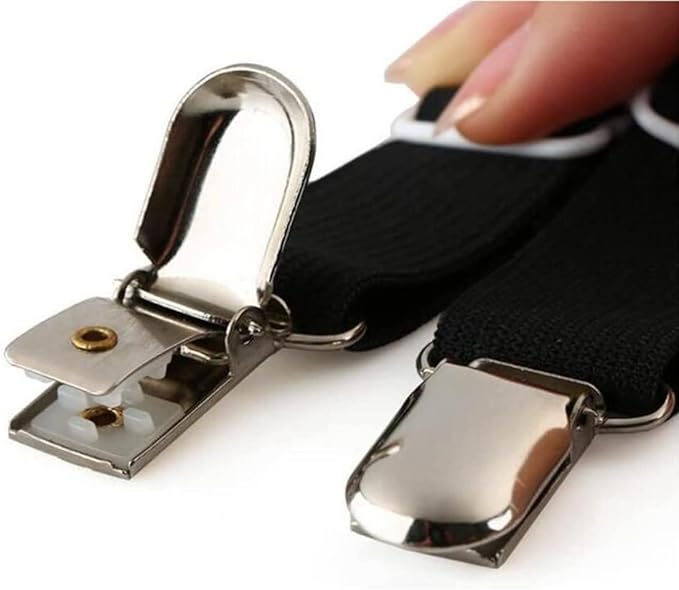 Bed Sheet Straps Adjustable Crisscross Sheet Clips Suspenders to Keep Your Bed Tidy (Black)
