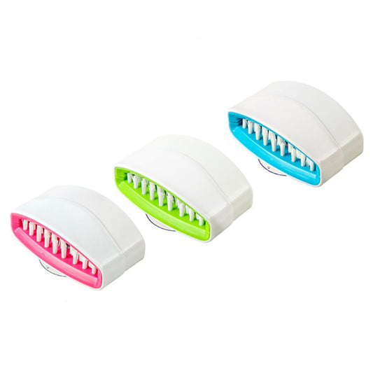 Baluue Knife Cleaner Brush with Suction Cup - 3-Pack Detachable Double-Sided Utensil Scrubber for Kitchen, Blade Cleaning Tool for Silverware Forks and Chopsticks, Non-Slip Blade Scrubber Set