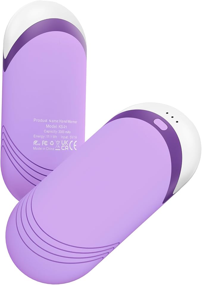 Karecel Thermally Conductive Silicone Rechargeable Hand Warmers 2 Pack, 6000mAh Double-Sided Heat AI Electric Hand Warmer, Portable Pocket Handwarmer, Fits in Gloves, Slim, Shockproof, Women Men Gifts