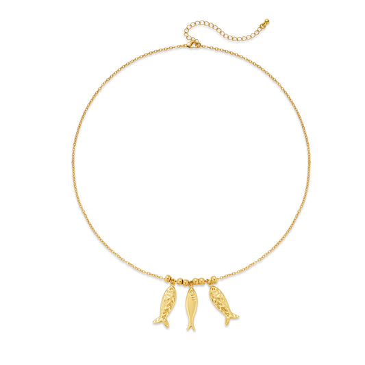 MURNA KARE Beach Fish Necklaces for Women - Beachy Gold Fish Pendant Necklace, Waterproof Ocean Summer Beach Jewelry