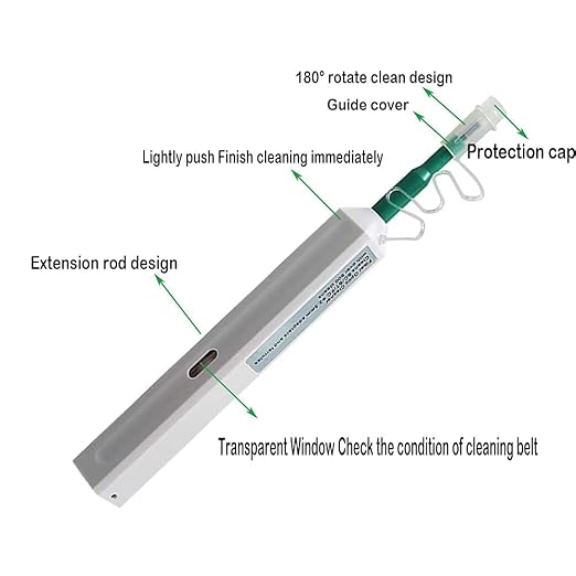 Fiber Optic Connector Cleaning Pen,5PCS Fiber Optic Cleaner Pen for 2.5mm Ferrules SC,FC,ST,SC/APC and FC/APC,800+ Clean Times