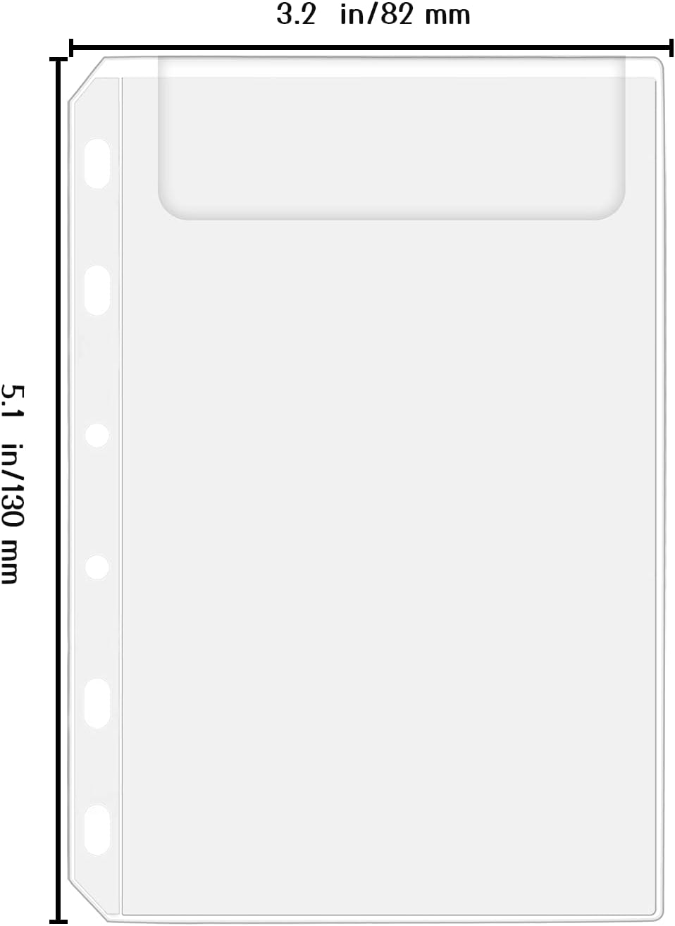 Antner 12PCS A7 Mini Binder Pockets 6-Hole No Zipper Budget Cash Envelopes Money Organizer for A7 6 Ring Binder Wallet, Clear Zipless Cash Stuffing Envelopes Planner Inserts Loose Leaf Filling Bags