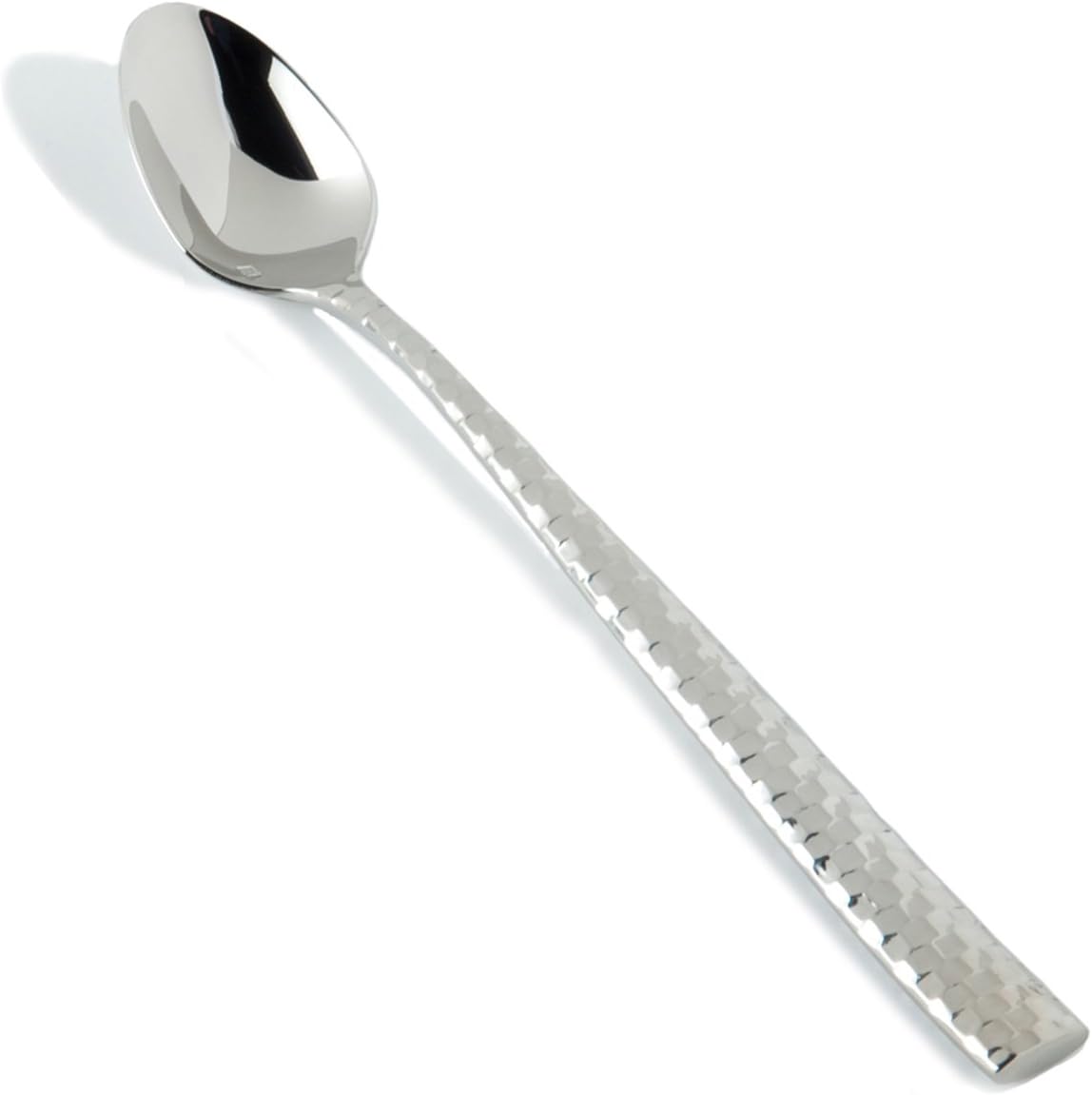 Fortessa Lucca Faceted 18/10 Stainless Steel Flatware Iced Tea Spoon, Set of 12