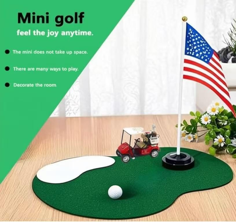 4 Set Golf Centerpieces Table Decorations Golf Party Supplies Including Ball Sand Trap Red Flag Plastic Flag Stand for Sport Themed Birthday Party Decor (Green Golf centerpieces set1)