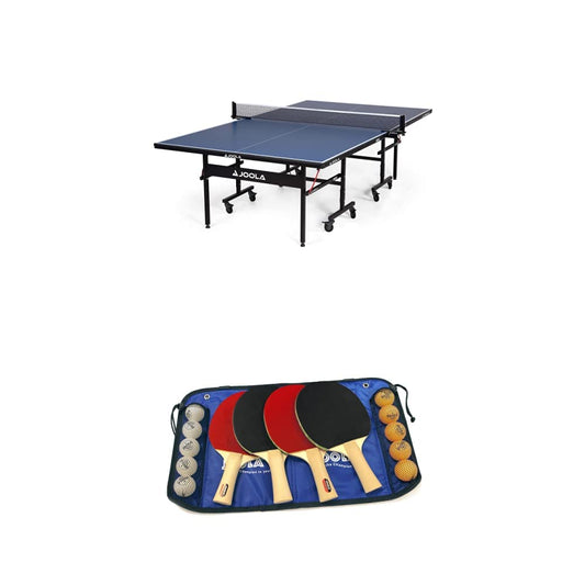 JOOLA Inside 15 Table - Professional MDF Indoor Table Tennis Table + JOOLA Family Premium Table Tennis Bundle Set