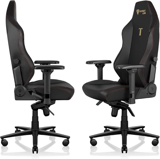 Secretlab Titan Evo Stealth Gaming Chair - Reclining, Ergonomic & Comfortable Computer Chair with 4D Armrests, Magnetic Head Pillow & 4-Way Lumbar Support - Black - Leatherette