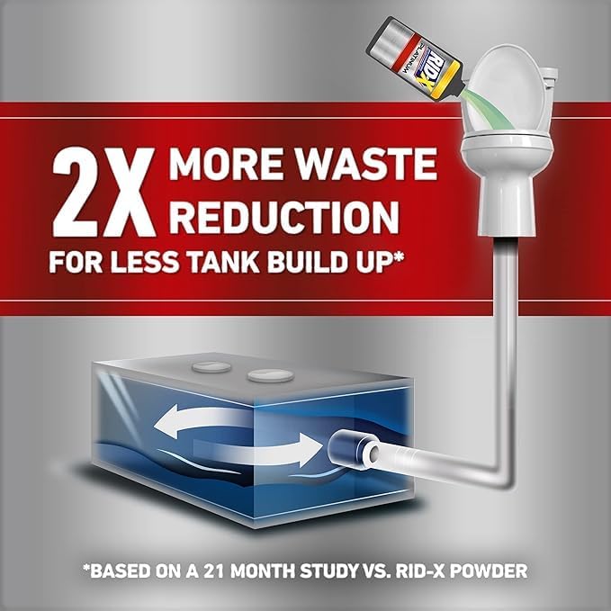 Rid-X Septic Tank Treatment Platinum Liquid 6 Month Supply – Our Best Formula with x2 More Waste Reduction (Pack of 2)