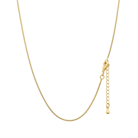 MAIKERDER Thin Gold Chain, 18K Gold Plated 1mm Thin Snake Chain Necklace for Women Dainty Round Minimalist Small Snake Chain Simple Necklaces Non Tarnish 18 Inches