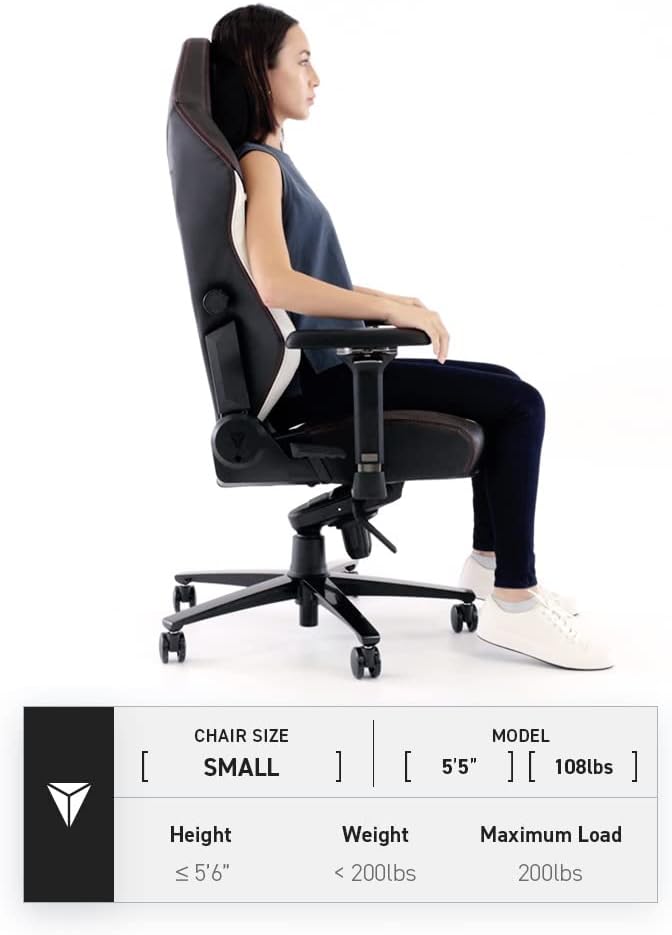 Secretlab Titan Evo House Stark Gaming Chair - Reclining - Ergonomic & Comfortable Computer Chair with 4D Armrests - Magnetic Head Pillow & Lumbar Support - Small - Black/White - Leatherette