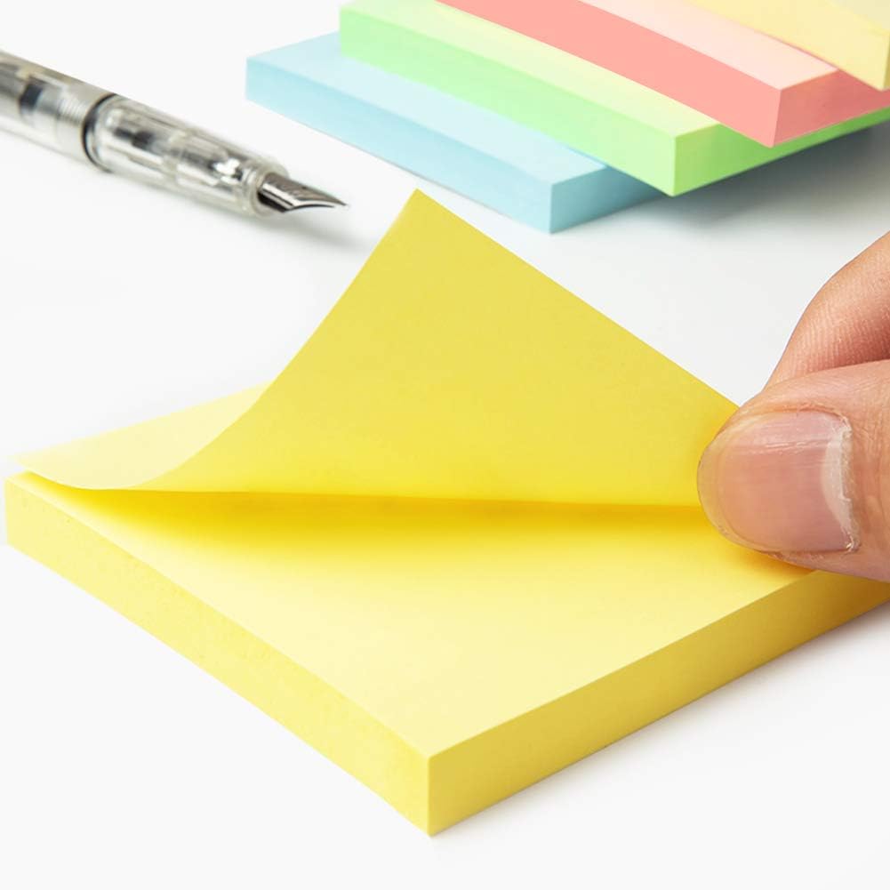 Phthdoty 8 Pads Pop Up Sticky Notes 3x3 Refills Pastel Colors Self-Stick Notes Pads Super Adhesive Sticky Notes Great Value Pack