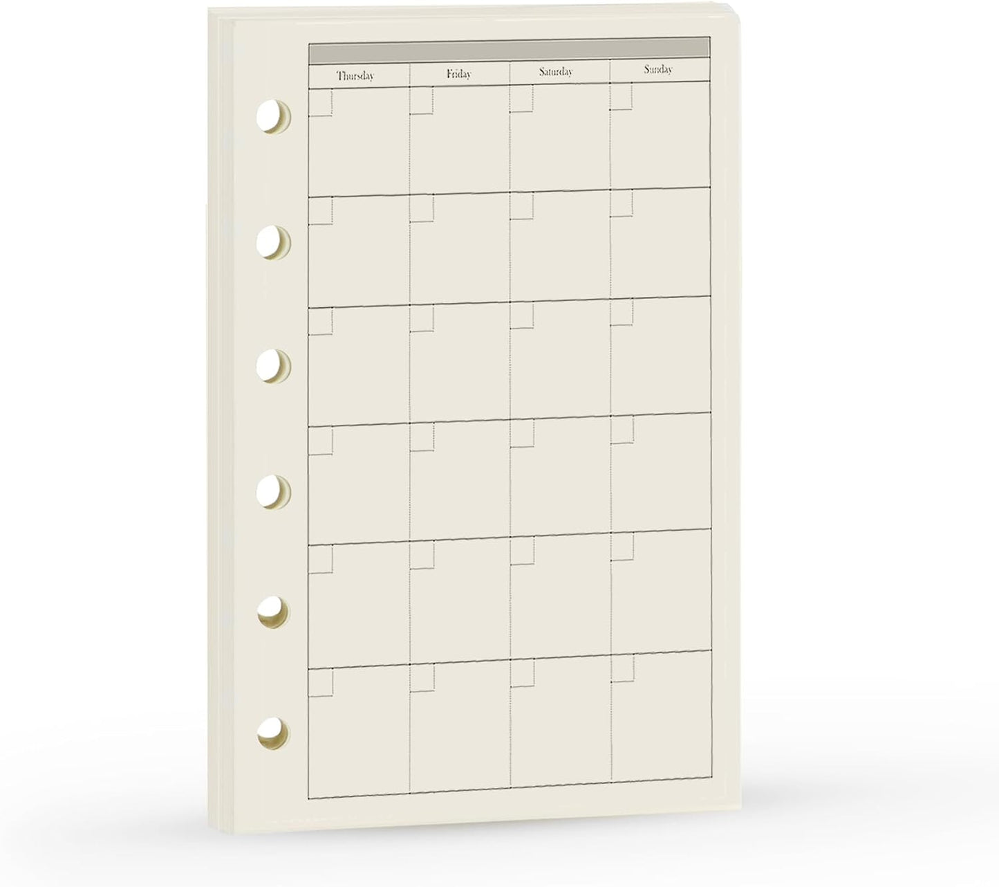 Planner Refill, Pocket Notebook, Month Tracker Binder Refills for 6 Holes Filofax/Personal Journal, 100Gsm Quality,45sheets/90pages A7 Refill, 4.84 x 3.23'', Harphia