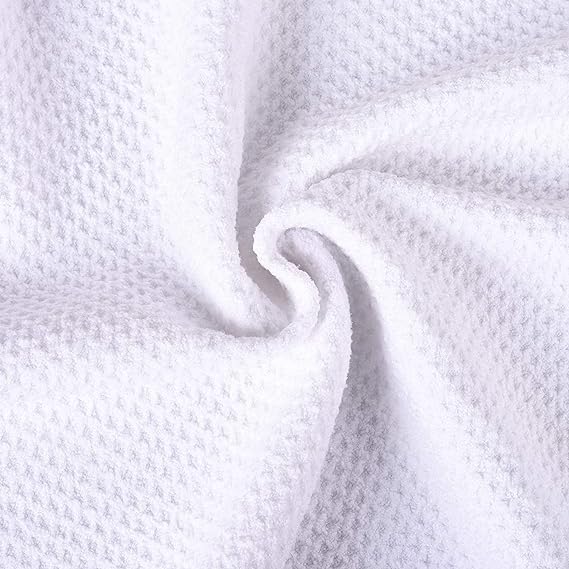 ATTRACTIVE Golf Towels, Microfiber Waffle Pattern Towels - Golf Club Brush with Cleaning (White)