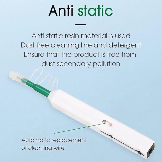 Fiber Optic Connector Cleaning Pen,2PCS Fiber Optic Cleaner Pen for 2.5mm Ferrules SC,FC,ST,SC/APC and FC/APC,800+ Clean Times