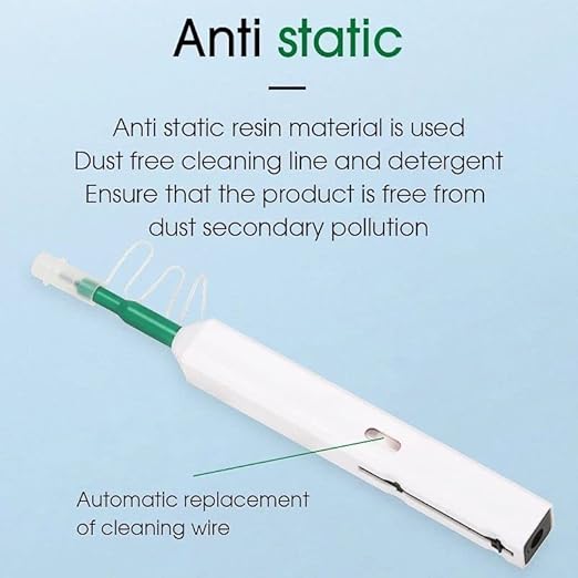 Fiber Optic Connector Cleaning Pen,10PCS Fiber Optic Cleaner Pen for 2.5mm Ferrules SC,FC,ST,SC/APC and FC/APC,800+ Clean Times