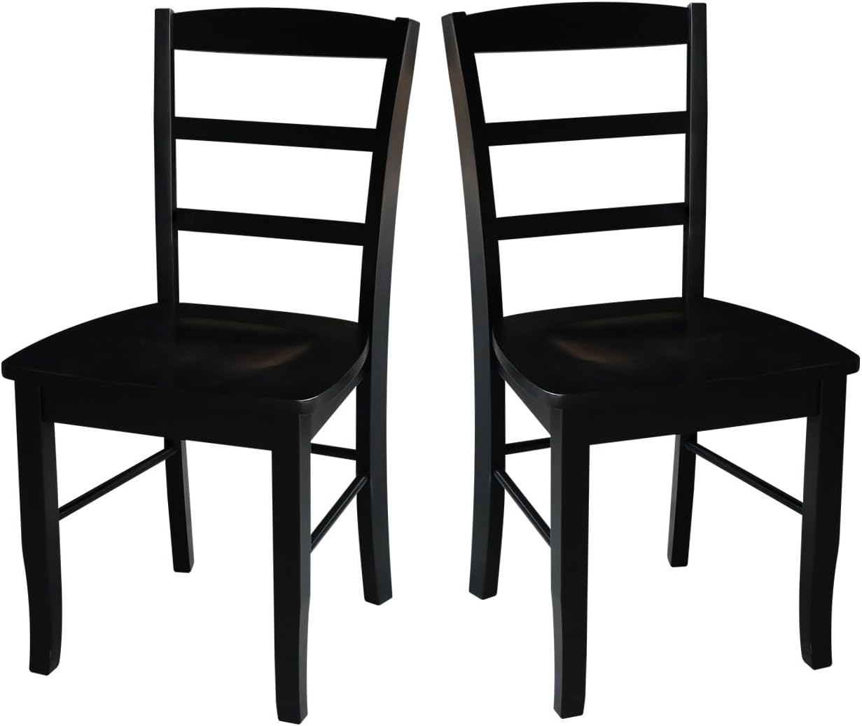 International Concepts Pair of Madrid LadderBack Chairs, Black