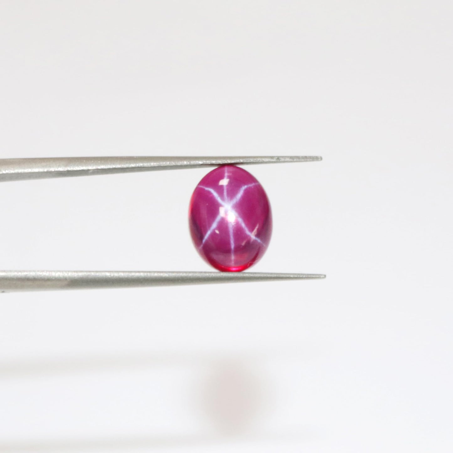 GEMHUB Natural Red Star Ruby 5.85 Carat Oval Cabochon Loose Gemstone with 6 Rays Certified Ruby Stone for Jewelry Making and Collection
