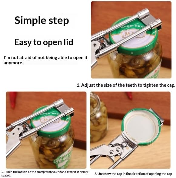 Jar Openers for Seniors, Jar Opener Gripper, Can Opener Manual, Adjustable Stainless Steel Jar Opener for Children and the Elderly. (2)