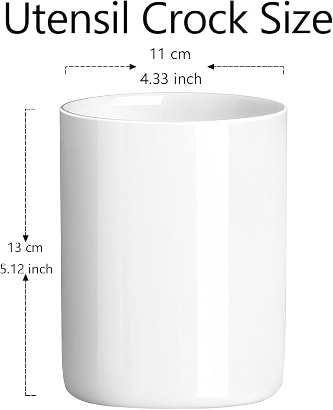 Flatware Holder for Buffet Table,Kitchen Decor Accessories Cutlery Holder,White Ceramic(4.33*5.12inch)