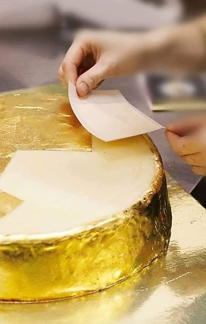 L.A. Gold Leaf Pure Gold Leaf/Gold Vark/Gold waraq (10.pcs) Sheet 24K Gold Leaf Leaves Foil Finest Gold Leaves Food Gilding Facial Beauty Spa Size(50mm* × 50mm* -10Pcs- Sheets)_