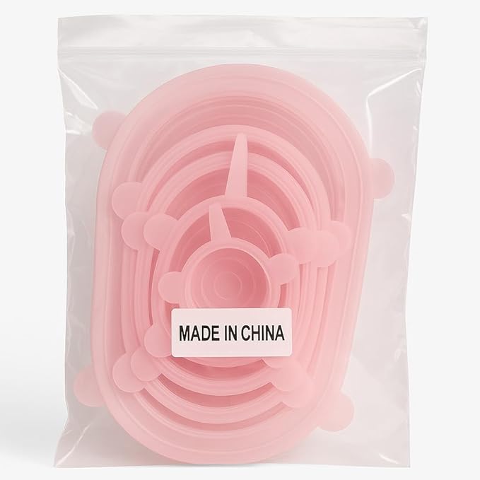 Stretchable Silicone Lids - Set of 6 Reusable Food Covers in One Color - BPA-free, Airtight & Leakproof - Microwave, Freezer & Dishwasher Safe - Eco-Friendly Silicone Stretch Lids (PINK)