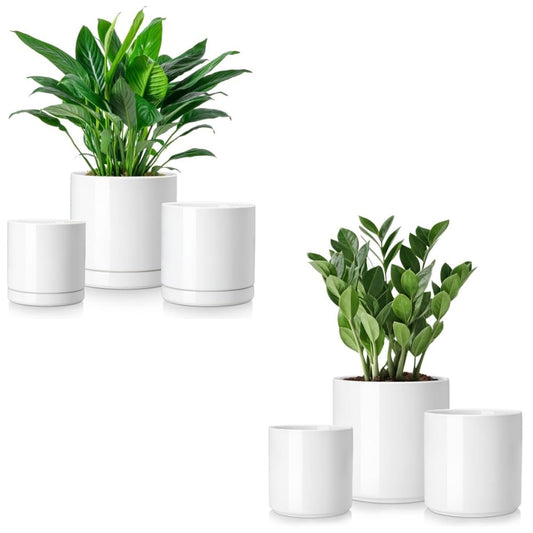 vancasso Ceramic Plant Pots, 6 Piece Planters for Indoor Plants, 4.25+5.25+6.25 Inch Flower Pots with Drainage
