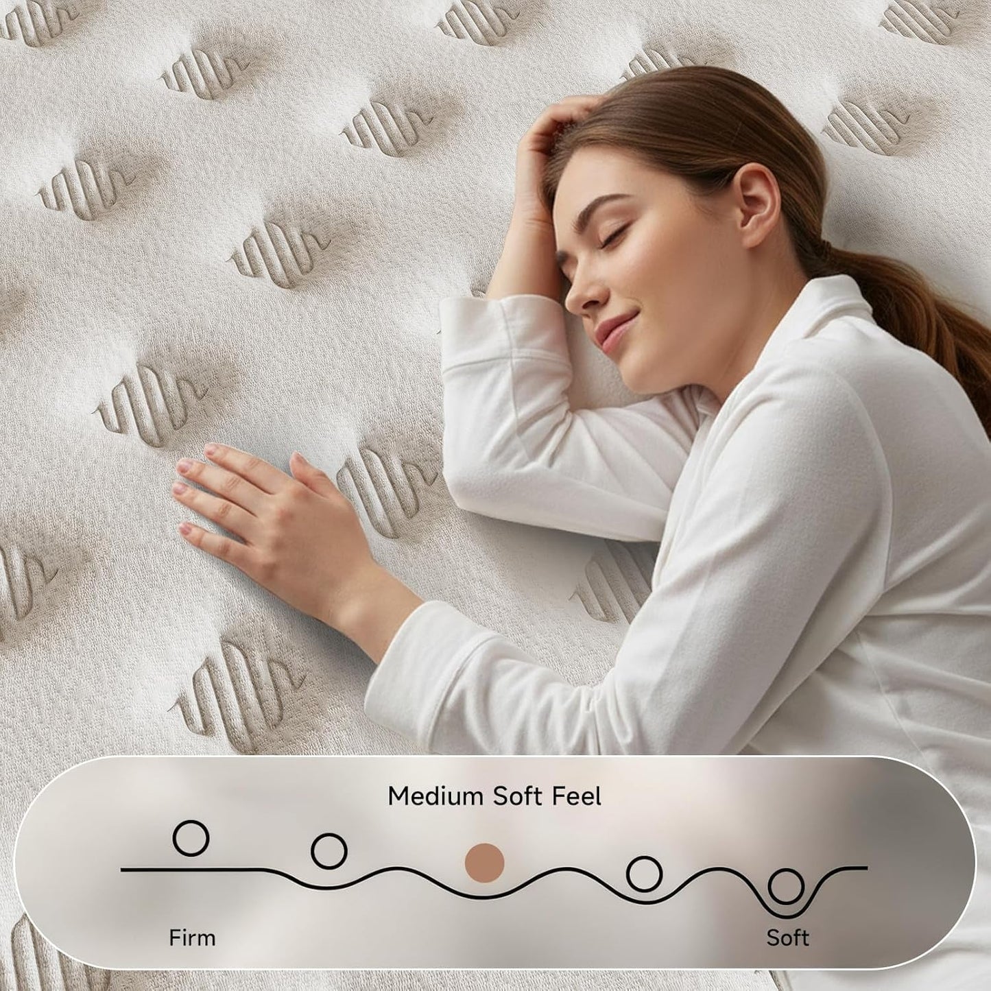 Queen Mattress, 12 Inch Queen Mattresses, Medium Firm Cooling Memory Foam for Hip/Shoulder/Lumbar Support, Individual Springs for Pressure Relief & Motion Isolation, Hybrid Mattress in a Box