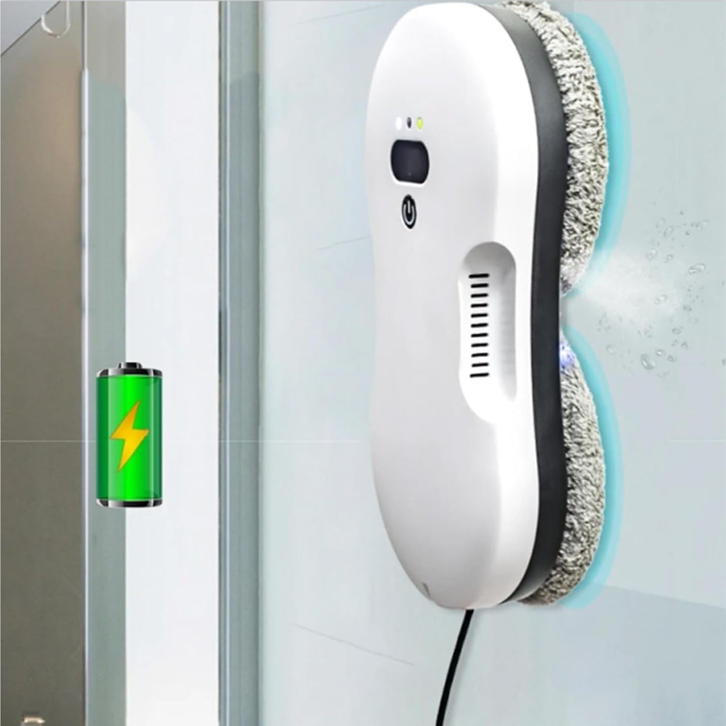 Electric Window Cleaner with Automatic Water Jet Glass Hoover Robotic Remote Control Cleaning Machine Window Cleaner with Water Jet