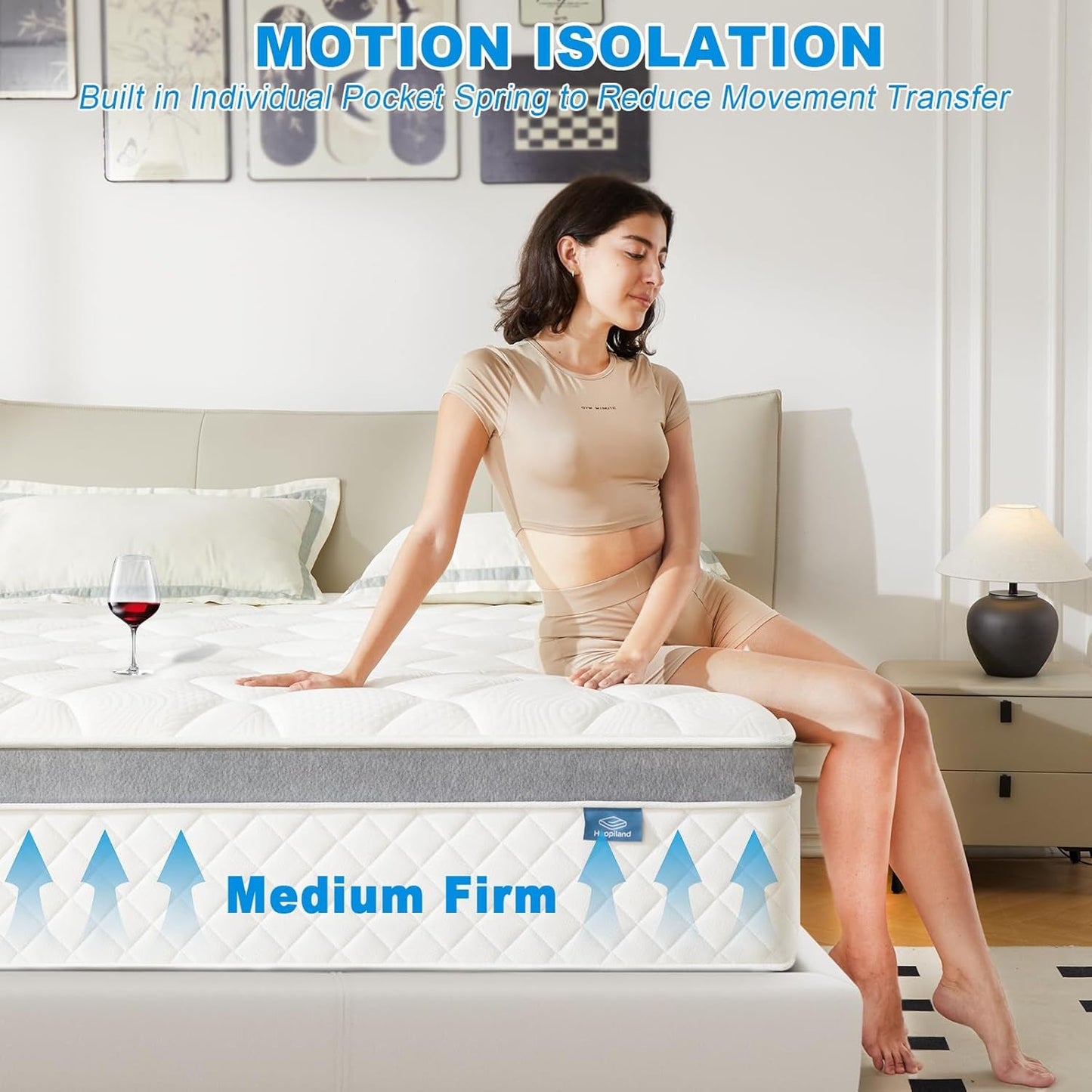 Full Size Mattress, 10 Inch Hybrid Memory Foam Mattress in a Box, with Upgrade Individually Pocket Springs, Pressure Relief, Breathable Comfort and Durable, Certipur-Us