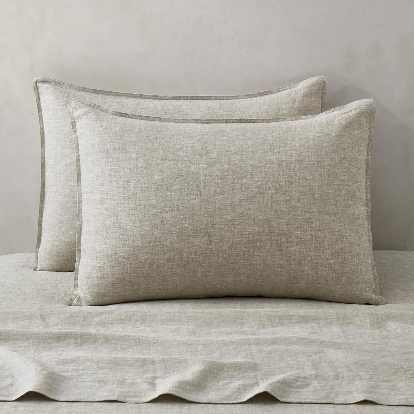 100% Linen Pillowcases Set of 2, Standard Size 20" X 26" Pillow Case, Linen Pillow Sham