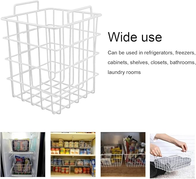 Freezer Wire Baskets Durable High Capacity Deep Fridge Organizer Basket For Kitchen Food (Eeneme3vnsgdpc6e-12)