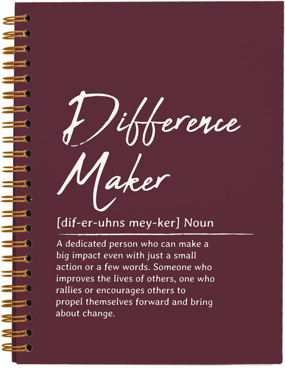 OXW Burgundy Notebooks for Work, Difference Maker Gift Meeting Notebook Journal for Writing, Employee Appreciation Gifts, Thank You Gifts for Women Men Leader Mentor Boss Manager, 5.5"x8.3"