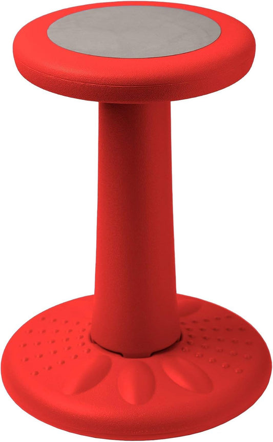 ActiveChairs Kids Wobble Stool, Flexible Elementary Classroom Seating, Improves Focus, Posture and Helps ADHD/ADD, Sensory Chair, Active Fidget Chairs, Pre-Teen 17.75" Chair, Ages 7-12, Red
