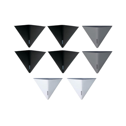LaLaGreen Bundle - 12" x 4 Pack Black + 12" x 2 Pack Gray + 12" x 2 Pack White Large Self Watering Geometric Hanging Flower Vase Vessel with Metal Hanger, Modern Stylish Wall Mounted Succulents Pots