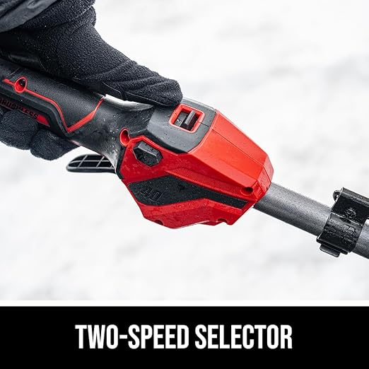 SKIL PWR CORE 40 Brushless 40V 12 in. Power Head Snow Shovel Kit, 20'ft Throwing Distance, Includes 4.0Ah Battery and Charger - PSS1200C-10, Red