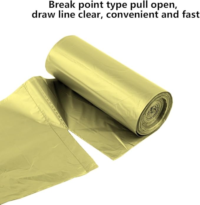 5 Rolls Small Trash Garbage Bags, 4 Gallon Strong Thin Material Disposable, Kitchen, Durable Plastic Trash Bags for Office Home Bedroom Garden Waste Bin, 100 Counts (Golden)