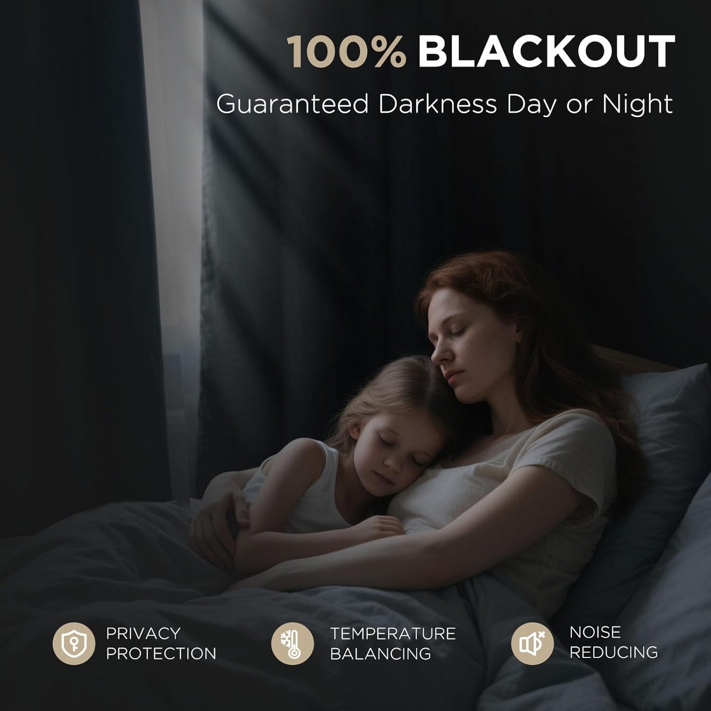 Joydeco 100% Blackout Curtains for Bedroom - Natural Linen Curtains 66"W x 96"L Long, Thermal Insulated 2 Panels Black Light Blocking Drapes, Rod Pocket & Back Tabs, Darkening Privacy for Living Room