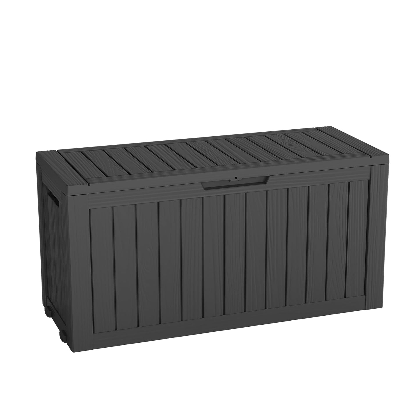 LHBGO 80 Gallon Deck Box Large Outdoor Storage Boxfor Patio Furniture,Outdoor Cushions, Garden Tools, Sports Equipment and Pool Supplies, Waterproof, Resin, Lockable