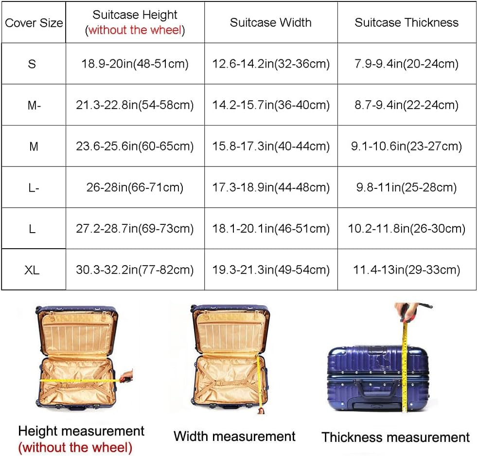 MosaiRudo Thicker Luggage Cover Elastic Suitcase Cover Protector Fits 18-32 Inch Suitcase Travel Accessories (Best wishs for you, S)