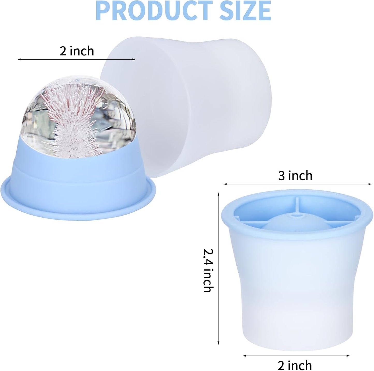 Round Ice Cube Molds 3 Pieces, Silicone Sphere Ice Mold Maker, Stackable Easy Release Circle Ice Cube Mold with Lids, Spherical Ice Makers with Lids for Whiskey, Cocktails, Bourbon, and Drinks