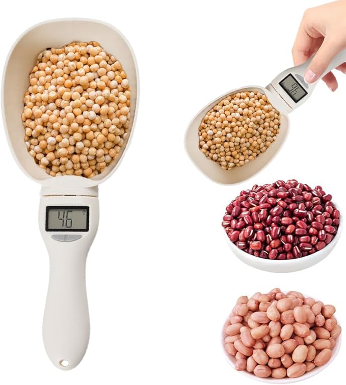 Digital Measuring Spoon, Food Digital Measuring Scoop Scale 800g / 0.1g High Precision with LCD Screen,Household Weighing Scoop for Kitchen and Dog Cat Food (Spoon/1pcs)