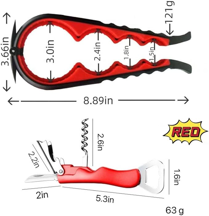 7-in-1 Multi-Function Bottle Opener, Kitchen Can Opener with Corkscrew, Jar Opener Bottle Opener and Can Opener for Weak hands, Seniors with Arthritis and Anyone with Low Strength