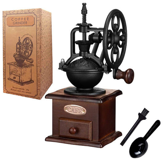 Manual Coffee Grinder,Hand Coffee Grinder,Coffee Bean Grinder Coffee Grinders For Home Use Vintage Wooden Coffee Decor Retro Coffee Maker