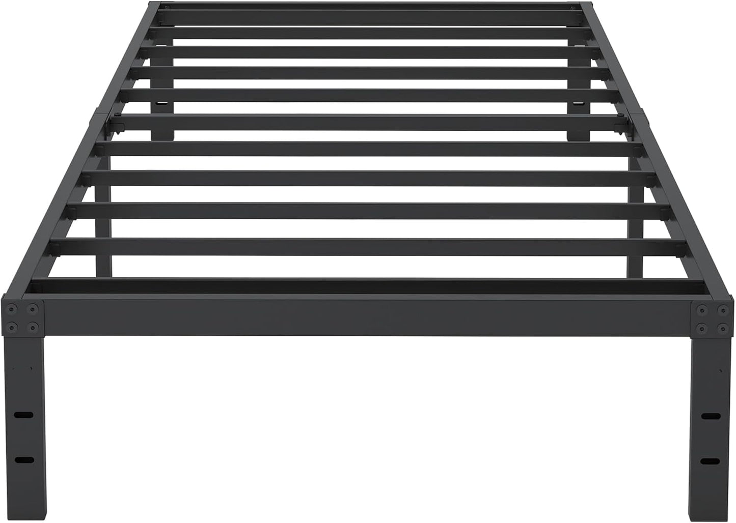 10 Inch XL Twin Bed Frames, Platform Metal Bed Frame Twin XL Size Heavy Duty Steel Slat Mattress Foundation, No Box Spring Needed, Easy Assembly, Noise-Free, Black