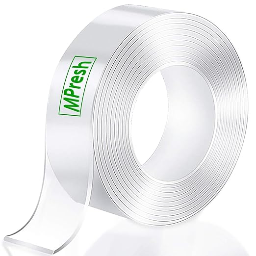 Heavy Duty Double Sided Tape, Strong Nano Tape Double Stick Mounting Tape, Clear Removable No Trace Adhesive Tape for Home, Office, Car, Outdoor Use, Picture Hanging, Poster, Rug, Object Fixing Strips