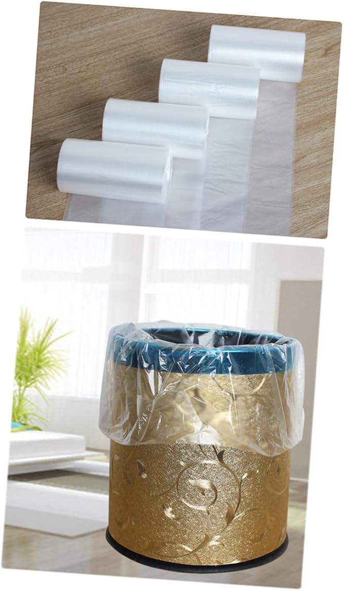 2 Rolls Transparent Heavy-duty Trash Bags Disposable Thickened Garbage Liners Strong Rubbish Bags for Kitchen Household Waste