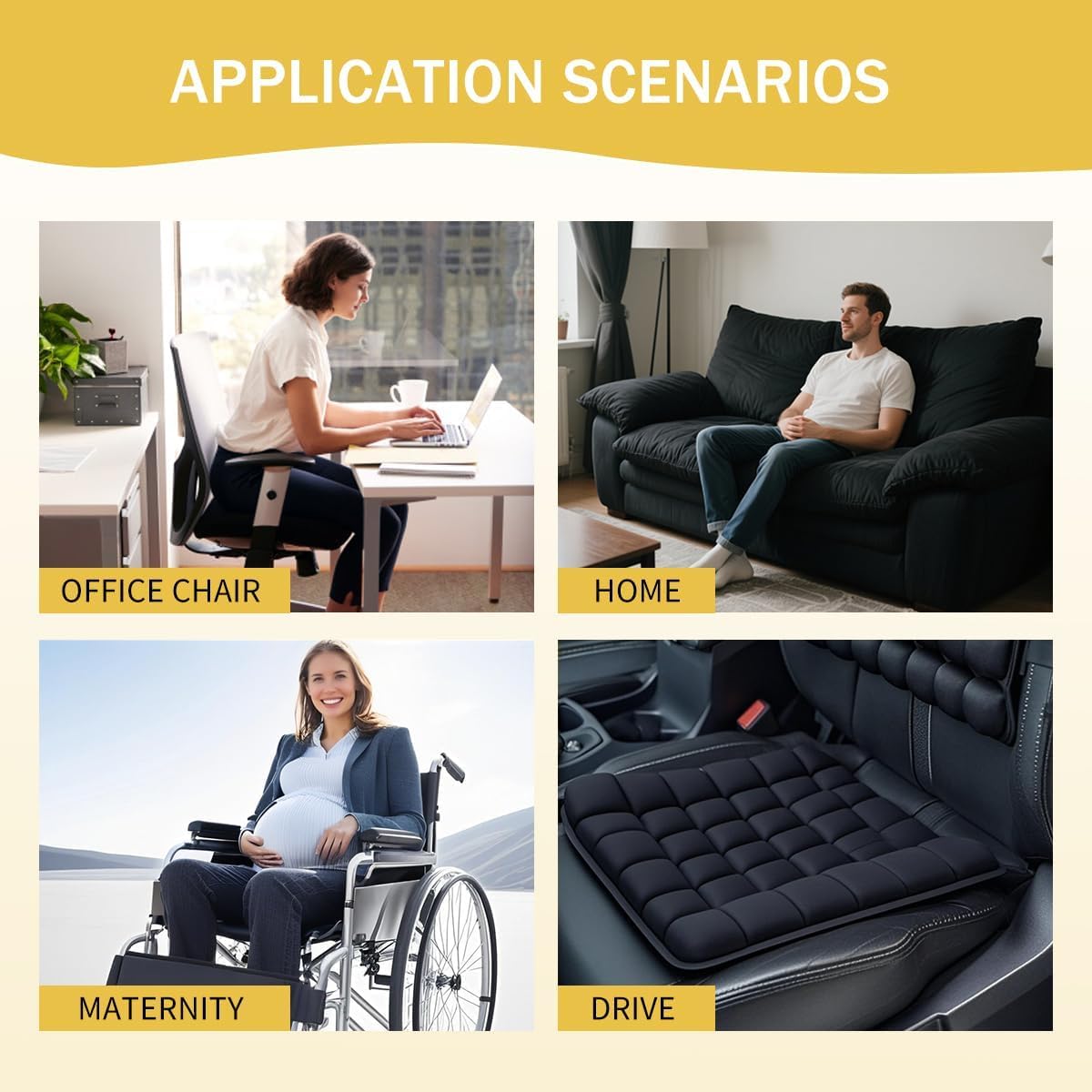 Travel Cushion Airplane Seat, Inflatable Seat Cushion, Travel Seat Cushions for Long Flights with Built-in Air Pump, High-Resilience Airplane Seat Cushion for Back and Tailbone Pain Relief