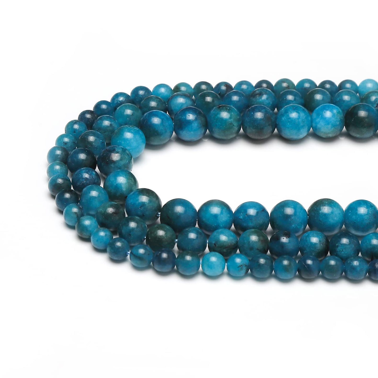35pcs 10mm Natural Stone Beads Blue Apatite Beads Energy Crystal Healing Power Gemstone for Jewelry Making, DIY Bracelet Necklace